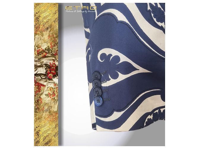 A Vintage little gem from Etro - Silk jacket White Blue - view 7