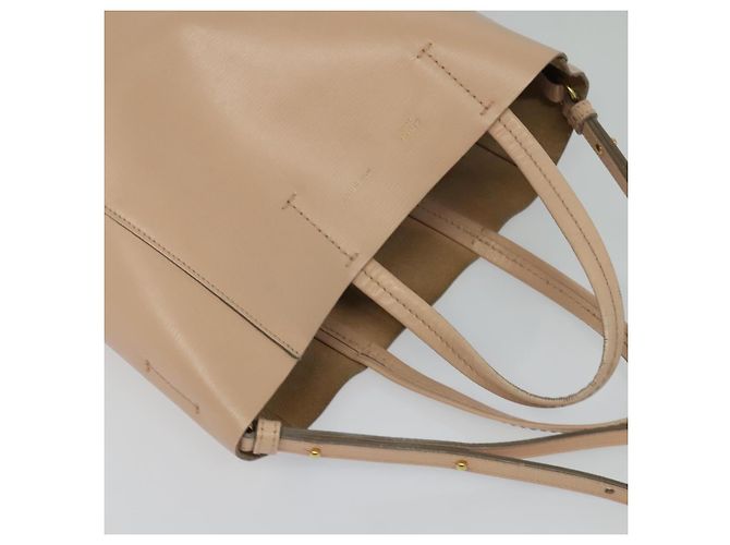 Céline Borsa a mano verticale in tela CELINE in pelle 2 in 1 rosa oro Auth sw418 D'oro - vista 6