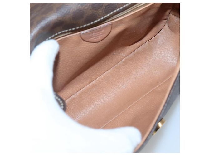 Céline Borsa a spalla in tela Macadam CELINE in pelle PVC marrone oro Auth 122540 D'oro - vista 10