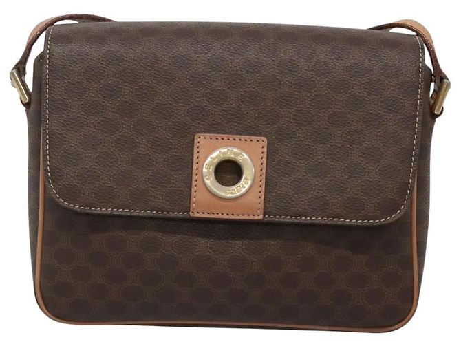 Céline Borsa a spalla in tela Macadam CELINE in pelle PVC marrone oro Auth 122540 D'oro - vista 13