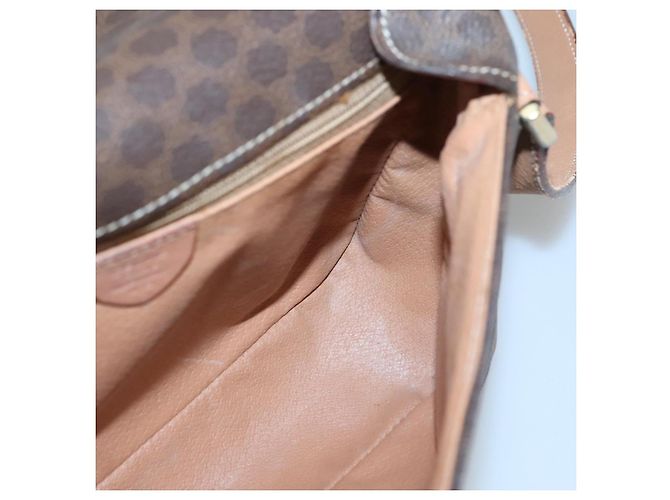 Céline Borsa a spalla in tela Macadam CELINE in pelle PVC marrone oro Auth 122540 D'oro - vista 17