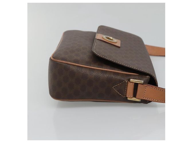 Céline Borsa a spalla in tela Macadam CELINE in pelle PVC marrone oro Auth 122540 D'oro - vista 3