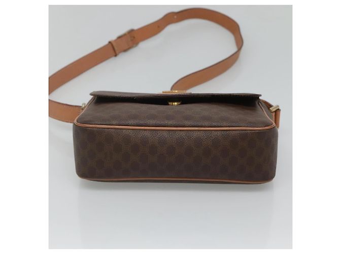 Céline Borsa a spalla in tela Macadam CELINE in pelle PVC marrone oro Auth 122540 D'oro - vista 5