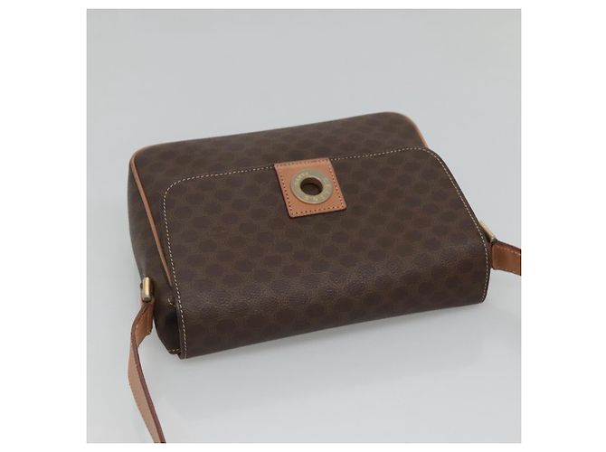 Céline Borsa a spalla in tela Macadam CELINE in pelle PVC marrone oro Auth 122540 D'oro - vista 6