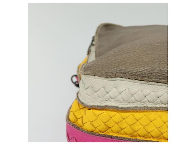 Autre Marque BORSA A SPALLA IN PELLE MULTICOLOR INTRECCIATO BOTTIGA VENETA Auth 122604 - vista 14