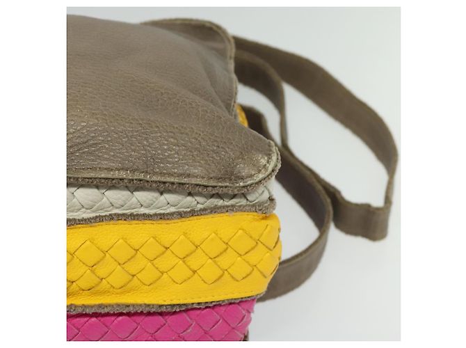 Autre Marque BORSA A SPALLA IN PELLE MULTICOLOR INTRECCIATO BOTTIGA VENETA Auth 122604 - vista 15