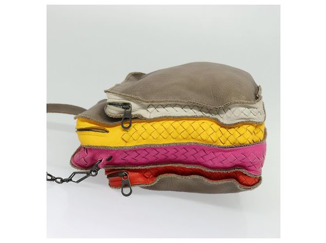 Autre Marque BORSA A SPALLA IN PELLE MULTICOLOR INTRECCIATO BOTTIGA VENETA Auth 122604 - vista 3