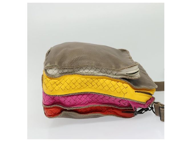 Autre Marque BORSA A SPALLA IN PELLE MULTICOLOR INTRECCIATO BOTTIGA VENETA Auth 122604 - vista 4