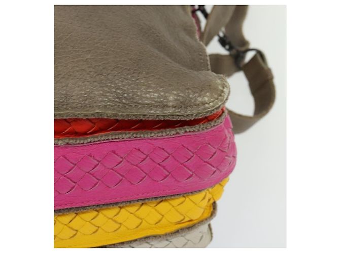 Autre Marque BORSA A SPALLA IN PELLE MULTICOLOR INTRECCIATO BOTTIGA VENETA Auth 122604 - vista 9