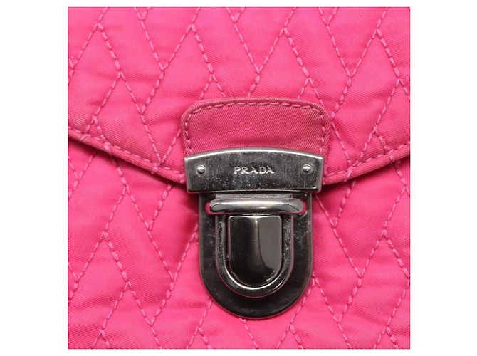 PRADA Borsa a Spalla con Catena in Nylon Rosa Auth 92071 - vista 10