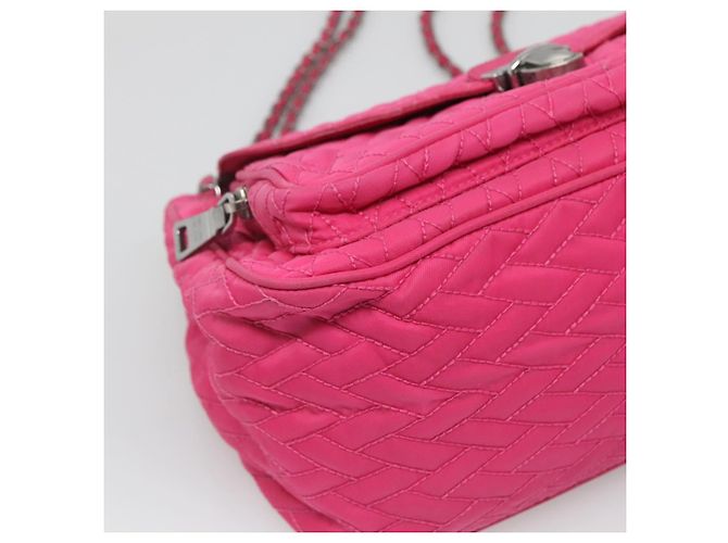 PRADA Borsa a Spalla con Catena in Nylon Rosa Auth 92071 - vista 15