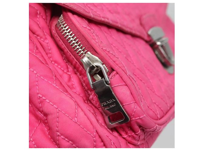 PRADA Borsa a Spalla con Catena in Nylon Rosa Auth 92071 - vista 18
