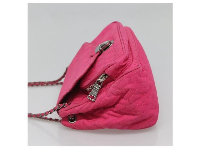 PRADA Borsa a Spalla con Catena in Nylon Rosa Auth 92071 - vista 3