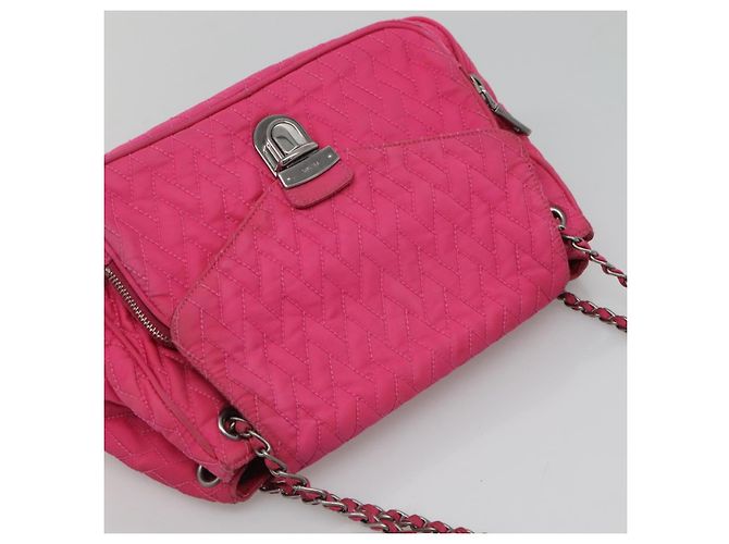 PRADA Borsa a Spalla con Catena in Nylon Rosa Auth 92071 - vista 6