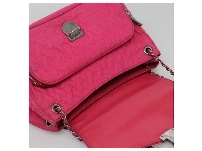 PRADA Borsa a Spalla con Catena in Nylon Rosa Auth 92071 - vista 7