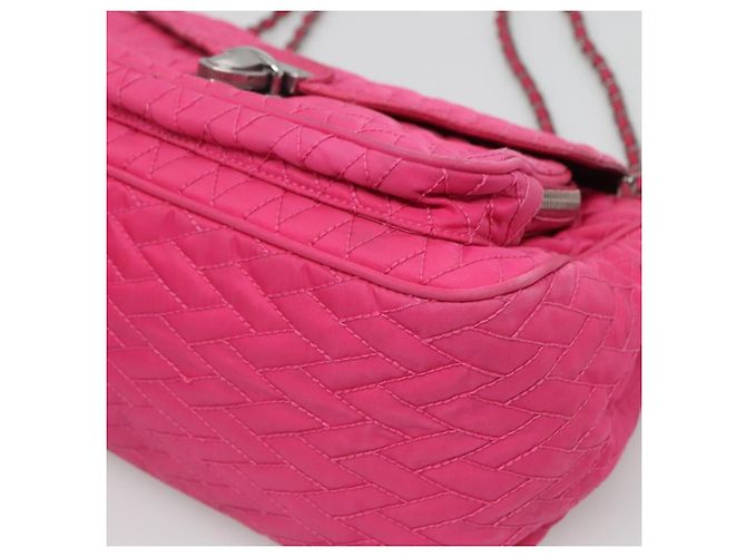 PRADA Borsa a Spalla con Catena in Nylon Rosa Auth 92071 - vista 9