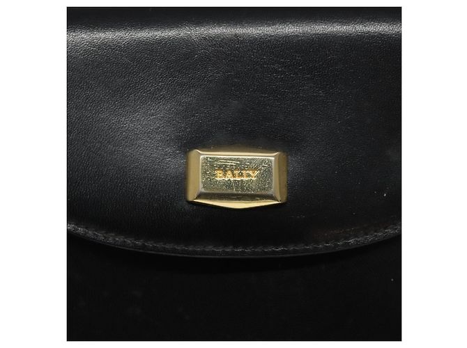 Borsa a Spalla BALLY in Pelle Nera Oro Auth BA1625 Nero D'oro - vista 10