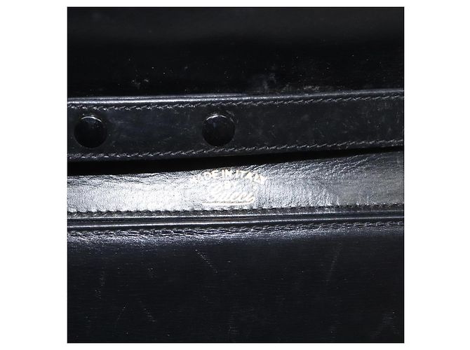 Borsa a spalla con catena GUCCI in pelle nera e oro Auth 121927 Nero D'oro - vista 10