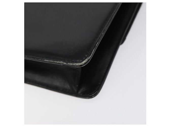 Borsa a spalla con catena GUCCI in pelle nera e oro Auth 121927 Nero D'oro - vista 16