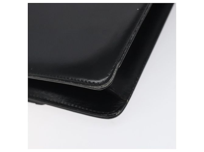 Borsa a spalla con catena GUCCI in pelle nera e oro Auth 121927 Nero D'oro - vista 17