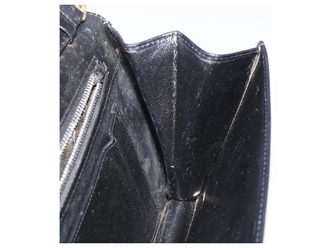 Borsa a spalla con catena GUCCI in pelle nera e oro Auth 121927 Nero D'oro - vista 19