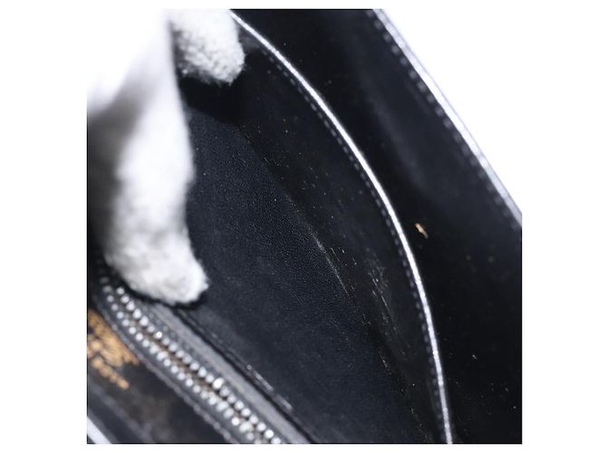 Borsa a spalla con catena GUCCI in pelle nera e oro Auth 121927 Nero D'oro - vista 21