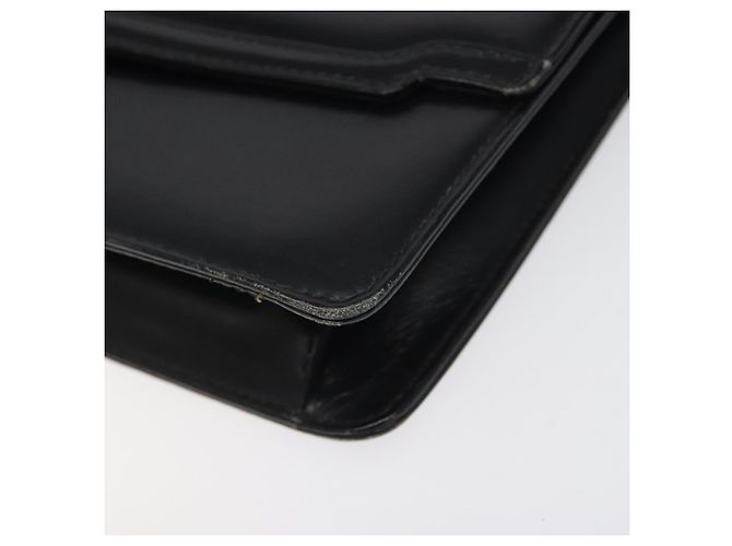 Borsa a spalla con catena GUCCI in pelle nera e oro Auth 121927 Nero D'oro - vista 8