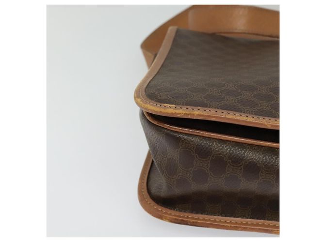 Céline Bolso de hombro de lona Macadam CELINE en cuero PVC marrón dorado Auth 117973 Castaño - vista 10