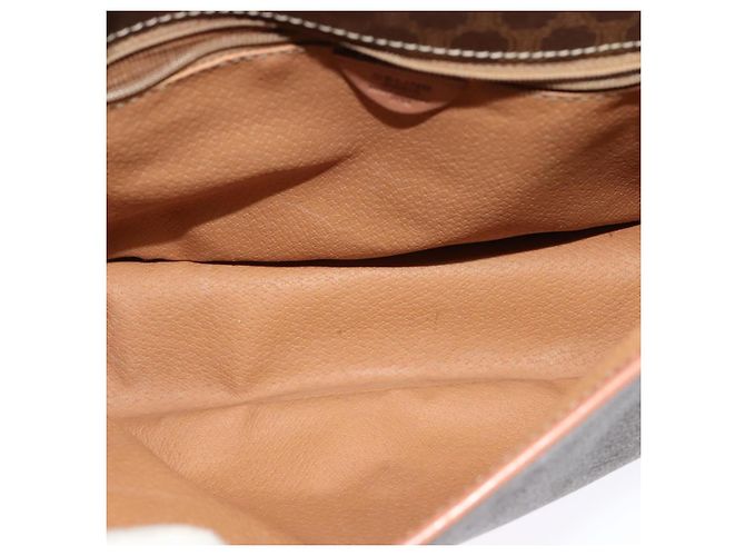 Céline Bolso de hombro de lona Macadam CELINE en cuero PVC marrón dorado Auth 117973 Castaño - vista 11