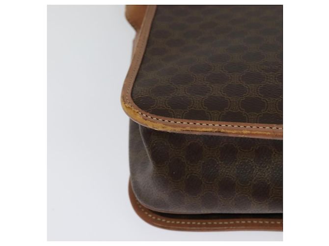 Céline Bolso de hombro de lona Macadam CELINE en cuero PVC marrón dorado Auth 117973 Castaño - vista 16