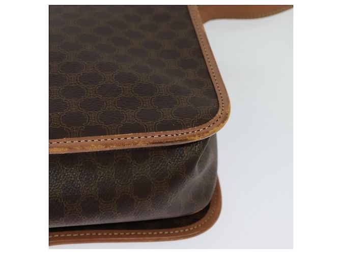 Céline Bolso de hombro de lona Macadam CELINE en cuero PVC marrón dorado Auth 117973 Castaño - vista 17