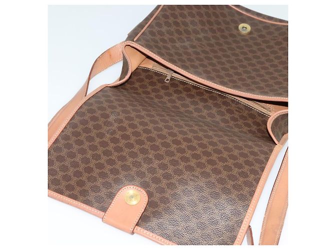Céline Bolso de hombro de lona Macadam CELINE en cuero PVC marrón dorado Auth 117973 Castaño - vista 19