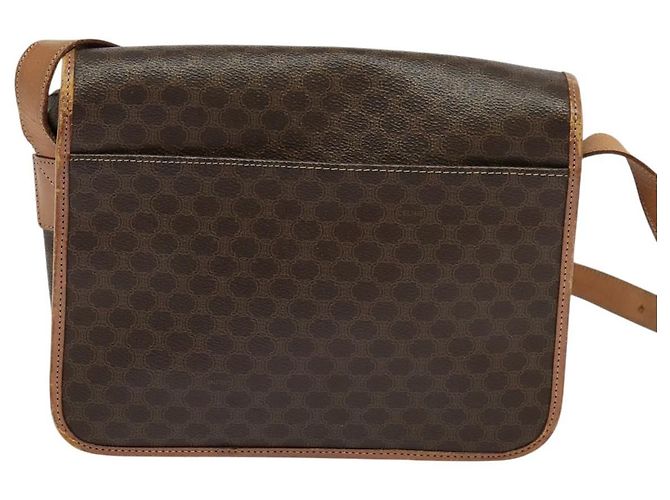 Céline Bolso de hombro de lona Macadam CELINE en cuero PVC marrón dorado Auth 117973 Castaño - vista 2
