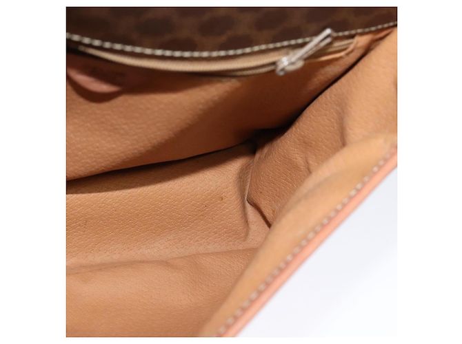 Céline Bolso de hombro de lona Macadam CELINE en cuero PVC marrón dorado Auth 117973 Castaño - vista 20