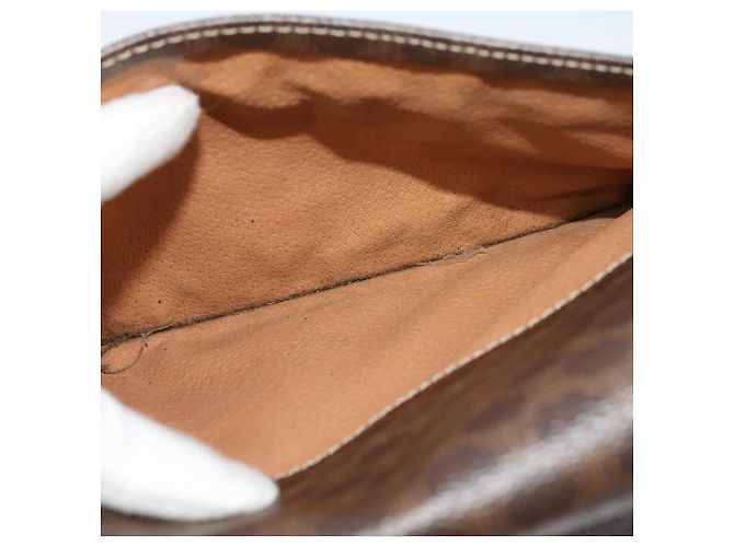 Céline Bolso de hombro de lona Macadam CELINE en cuero PVC marrón dorado Auth 117973 Castaño - vista 23