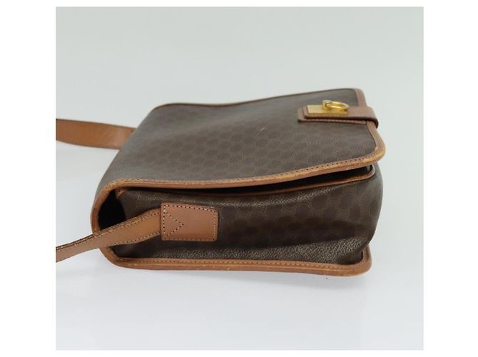 Céline Bolso de hombro de lona Macadam CELINE en cuero PVC marrón dorado Auth 117973 Castaño - vista 3