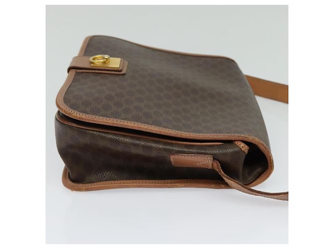 Céline Bolso de hombro de lona Macadam CELINE en cuero PVC marrón dorado Auth 117973 Castaño - vista 4