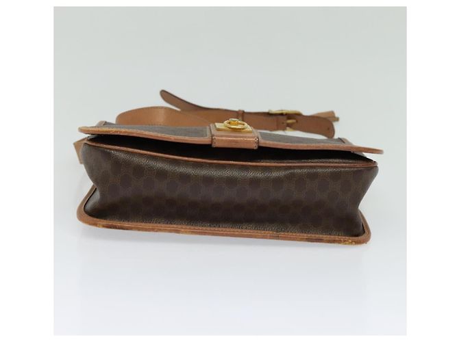 Céline Bolso de hombro de lona Macadam CELINE en cuero PVC marrón dorado Auth 117973 Castaño - vista 5