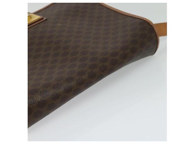 Céline Bolso de hombro de lona Macadam CELINE en cuero PVC marrón dorado Auth 117973 Castaño - vista 6