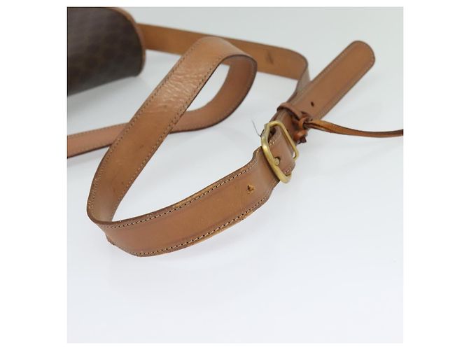 Céline Bolso de hombro de lona Macadam CELINE en cuero PVC marrón dorado Auth 117973 Castaño - vista 7