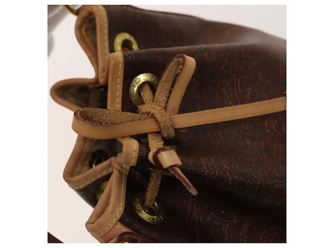 ETRO Borsa a Spalla Paisley PVC Marrone Oro Auth am8283 D'oro - vista 10
