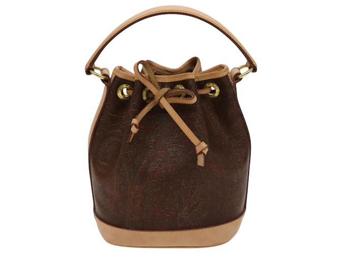 ETRO Borsa a Spalla Paisley PVC Marrone Oro Auth am8283 D'oro - vista 13