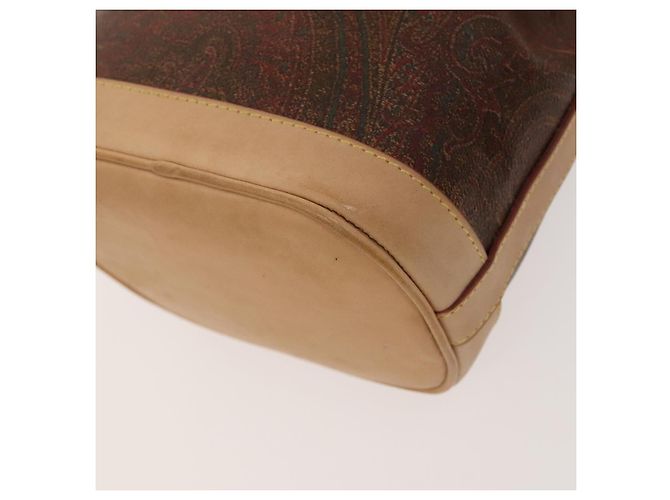 ETRO Borsa a Spalla Paisley PVC Marrone Oro Auth am8283 D'oro - vista 15