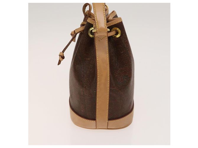 ETRO Borsa a Spalla Paisley PVC Marrone Oro Auth am8283 D'oro - vista 3