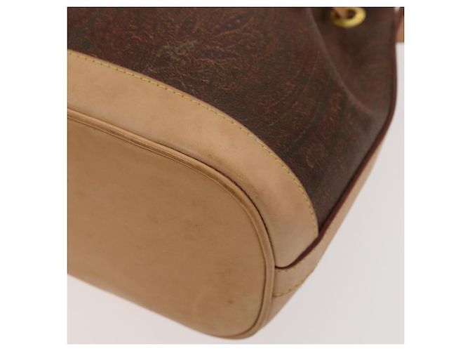 ETRO Borsa a Spalla Paisley PVC Marrone Oro Auth am8283 D'oro - vista 9