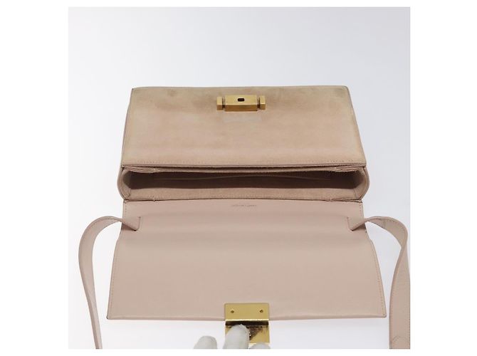 SAINT LAURENT Borsa a Spalla Bellecious in Pelle Scamosciata Rosa Auth sw424 - vista 10