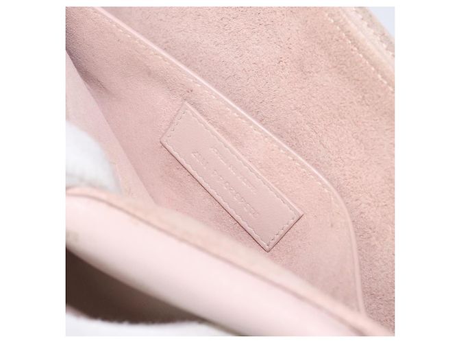 SAINT LAURENT Borsa a Spalla Bellecious in Pelle Scamosciata Rosa Auth sw424 - vista 12