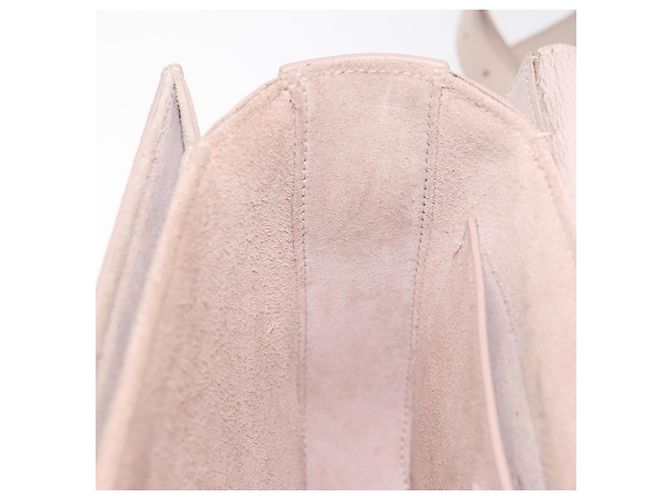 SAINT LAURENT Borsa a Spalla Bellecious in Pelle Scamosciata Rosa Auth sw424 - vista 21