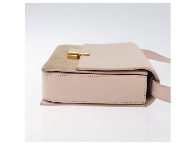 SAINT LAURENT Borsa a Spalla Bellecious in Pelle Scamosciata Rosa Auth sw424 - vista 3
