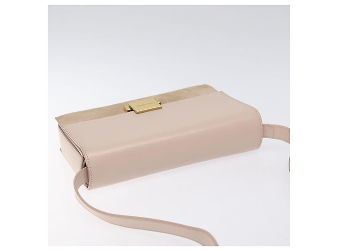 SAINT LAURENT Borsa a Spalla Bellecious in Pelle Scamosciata Rosa Auth sw424 - vista 6